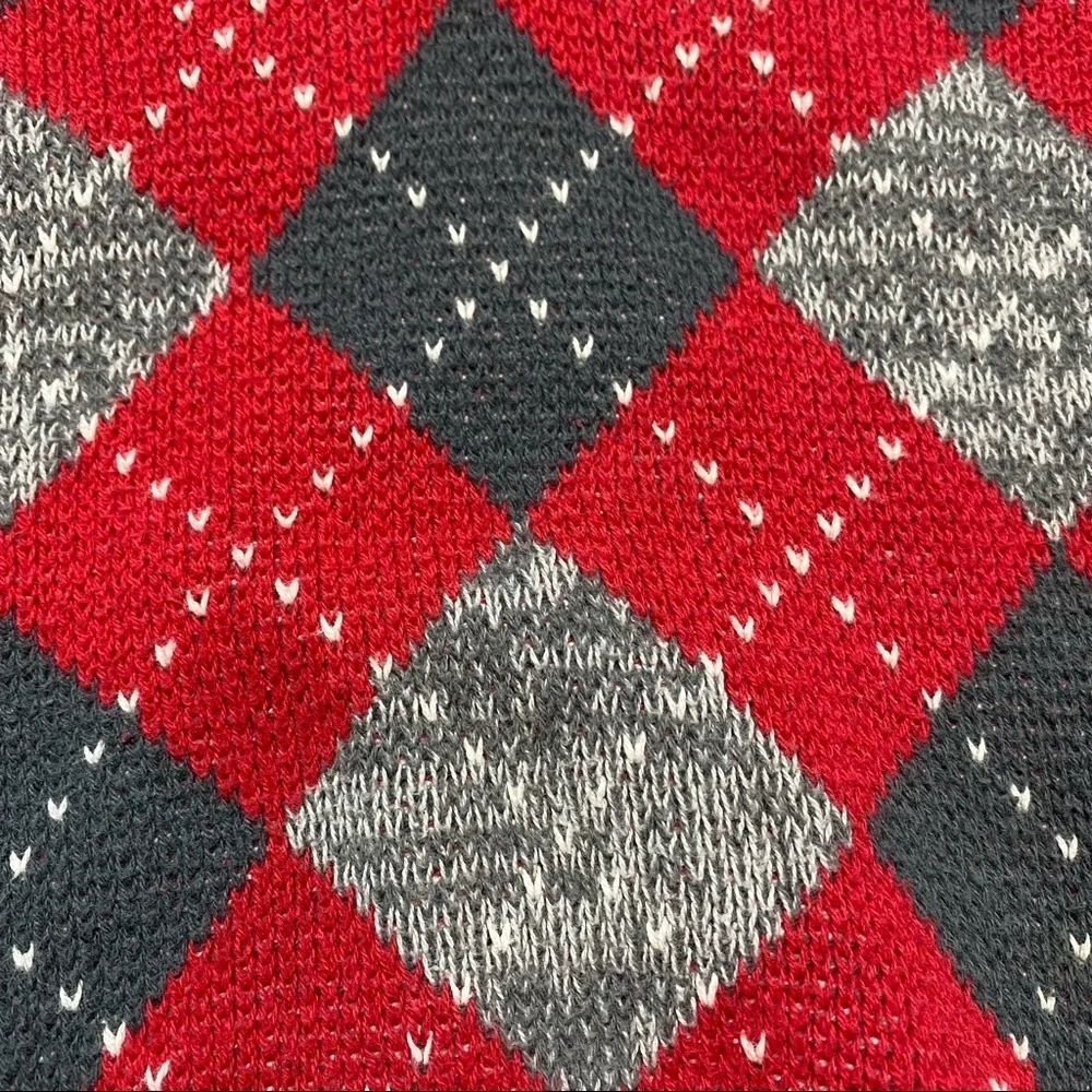 Old Navy Boys Red & Gray Argyle Knit Vest 3T